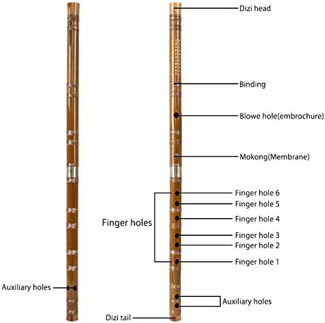Miniatura 7 de Instrumento musical chino hecho a mano tradicional Flauta de bambú vintage Dizi (tecla G)