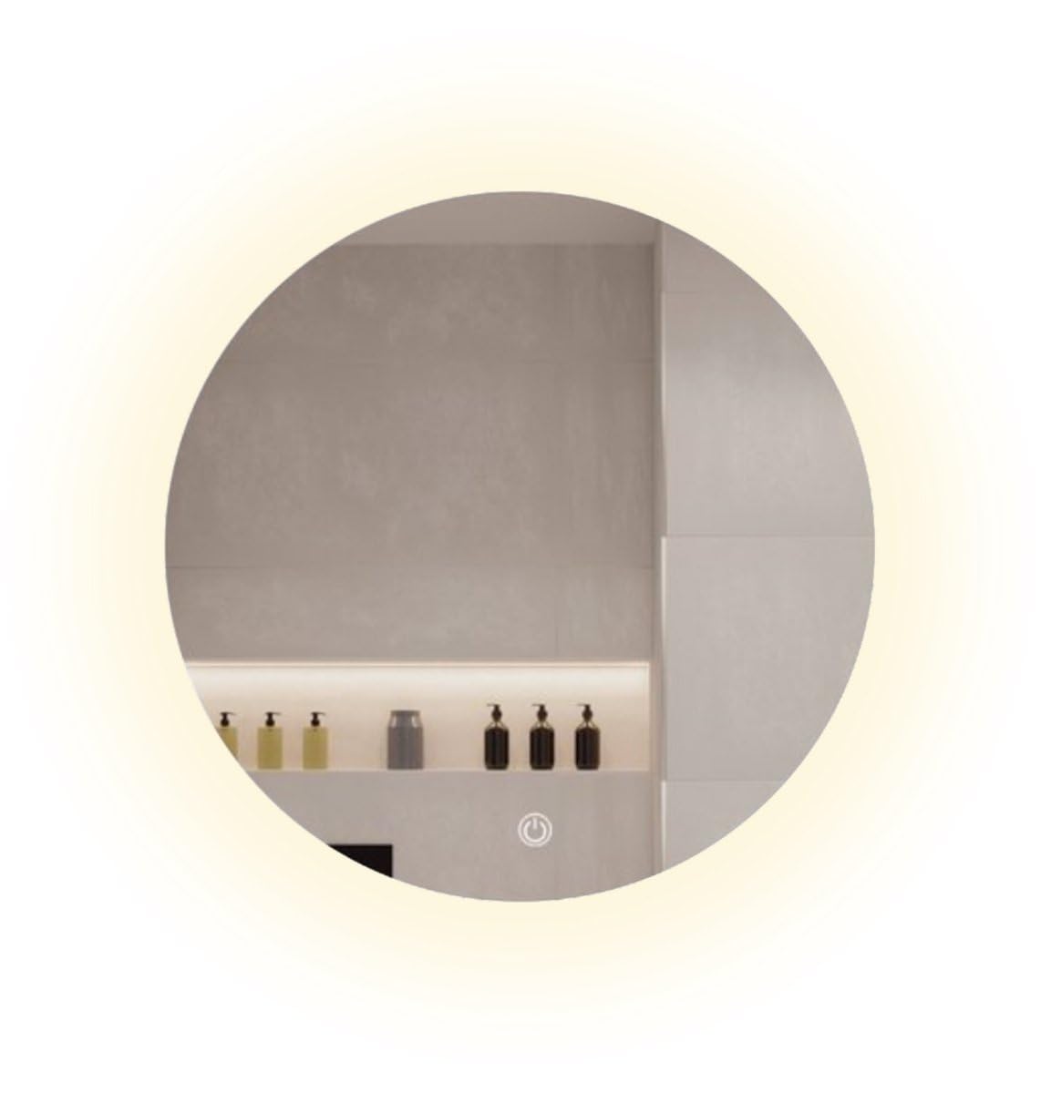 SensaHome - Espejo Redondo para Baño sin Marco con Iluminación LED - Regulable - Espejo de Pared - 60CM