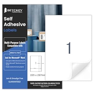 100 feuilles A4 Autocollante Imprimables, Étiquette Pleine Page Blanche Mate 210x297mm Pour Imprimantes Laser et Jet d'encre