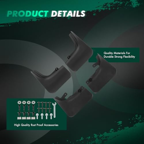 Image of SCITOO 4PCS Mud Flaps Front & Fear Splash Guard Set Suitable for Rivian R1T 2022-2024 Batt
