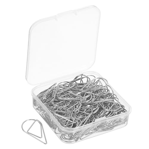 YOKIVE Clip de Papel de 150 Piezas, en Forma de Gota con Caja | Mantenga el Escritorio Ordenado, para Oficina, Arte, Manualidades, Hogar, Uso Diario (Tono Plateado, 1 Pulgada)