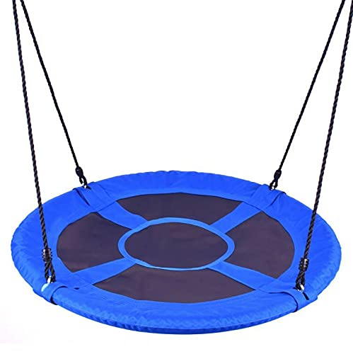 DRM Disc Giant Web Nest Swing Rope Hanging Tree Swing Waterproof Drained Ventilated Saucer Tree Swing Set with 40 inch Diameter