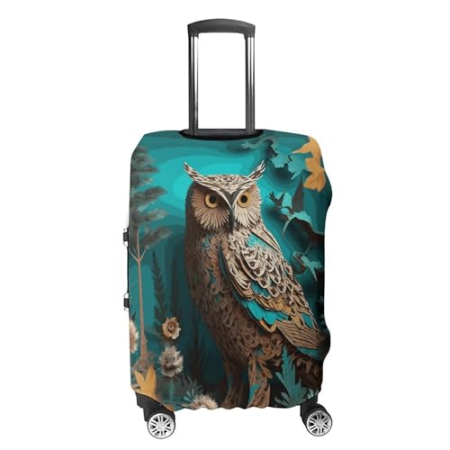 Owl Printed Luggage Cover Protector, Fits 18-32 Inch Luggage4