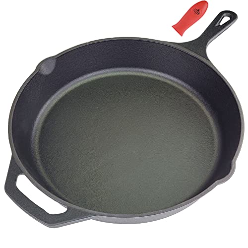 La Cuisine Sartén de hierro fundido de 25 cm de diámetro Sartén con revestimiento de esmalte...