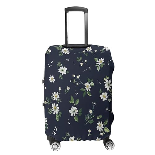 Travel Luggage Cover Spandex Suitcase Protector Washable Baggage Covers Daisy Repeating Pattern Elastic Scratch-Resistant Luggage Cover Protector Fits 18-32 Inch Luggage4