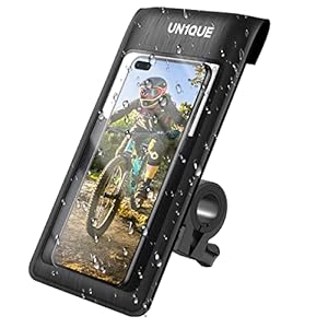 UN1QUE Waterproof Bike Mobile Holder, Motorcycle Phone Holder – Waterproof with IPX7 Rating & Full Protection, 360°Rotation for GPS, Sensitive Touchscreen, Widely Compatible with Motorcycles, Electric Bikes, Bicycles, Scooter