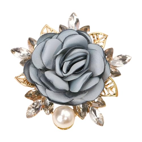 Image of COLORFUL BLING Elegant Rose Flower Pearl Brooch Pin for Women Girls Vintage Floral Hairpin Headpieces Brooch Clothing Bag Scarf Decoration Shawl Pins Jewerly