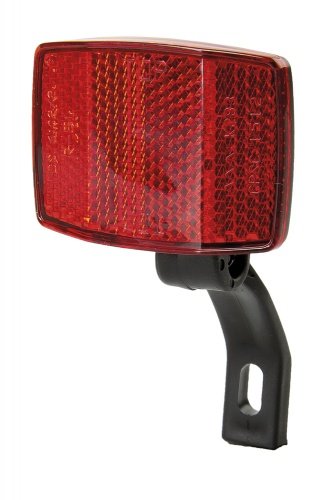 Alles-Rad | Fahrrad Reflektor Rückstrahler hinten mit Plastikhalter für V-Bremsen-Montage Heckrefletor Hinterradstrahler - StVZO K 631, rot / schwarz, 40mm Cover