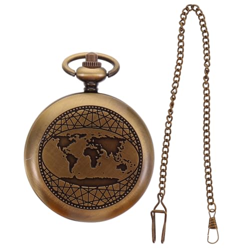 Brújula retro de bolsillo con tapa metálica y cadena miniatura 1