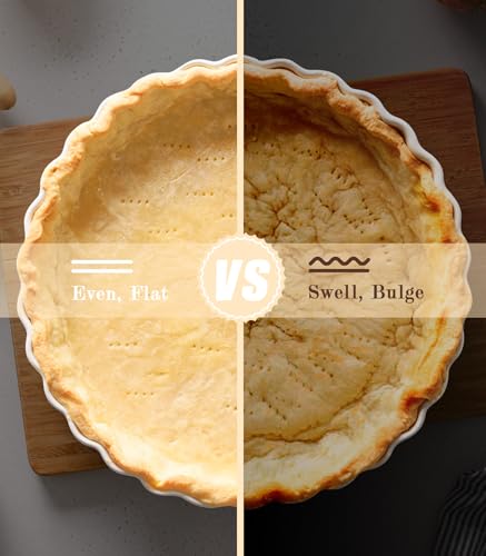 image for NINGOO Pie Weights for Baking Crust, 1.3LB Reusable Ceramic Pie Beans 
