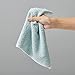 Amazon Basics Cotton Washcloths for Bathroom, Fast Drying, Extra Absorbent, 12 x 12 in, Seafoam Green, Ice Blue, White, 24-Pack