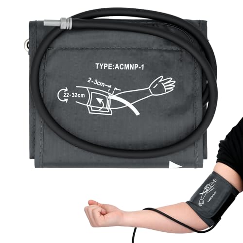 HEALLILY Blutdruckmessgerät Oberarm Blutdruckmanschette Klettmanschette mit integriertem Schlauch Ersatzmanschette Blutdruckmessgerät Zubehör 22-32CM (Dunkelgrau)