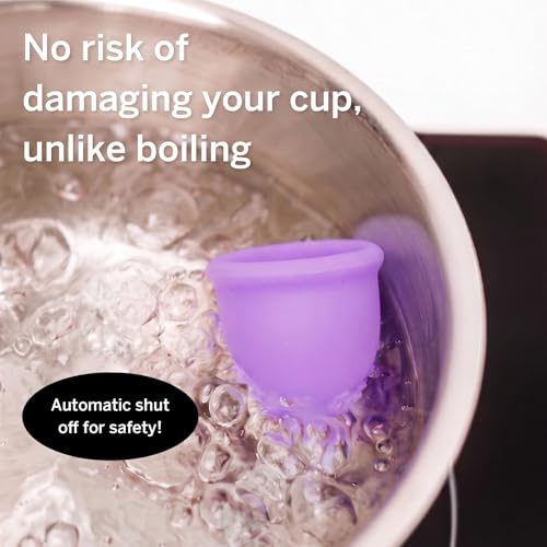 Image of Pixie Menstrual Cup Steam Cleaner - Wash Your Cup + Kill 99.9% of Germs with Cleanser Steam for Feminine Care - 3 Minutes and Your Period Cup is Sterile! Automatic Shut Off - FSA Eligible (White)