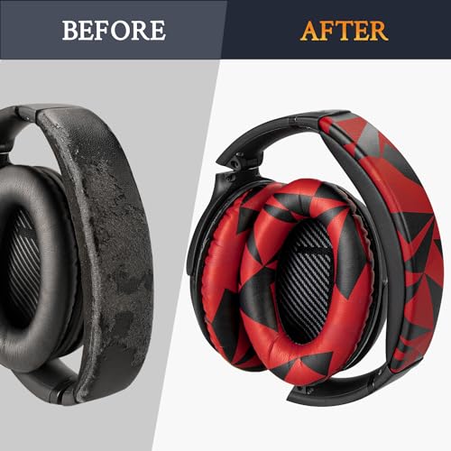 SOULWIT Replacement Headband Pad Kit for Bose QC35 & QuietComfort 35 II (QC35 ii) Headphones, Easy DIY Installation (Red Storm) - Image 2