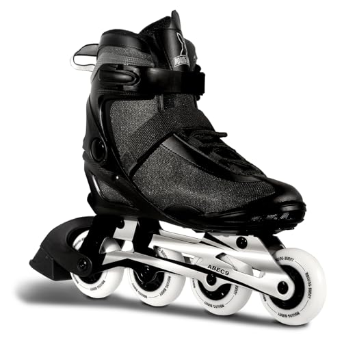 Image of Inline Skates PRO for Adult Women - ABEC-9 Bearing with Breathable Lining for Male Female, Optional Brake, Size W 6-9, Black