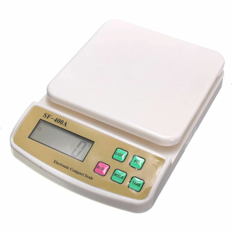 DP Enterprise 10kg Vegetable Kitchen Weighing Scale SF 400A with Adapter (Off-White)