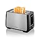 Cloer 3569 King-Size-Toaster für 2 XXL Scheiben, Check-Funktion, Edelstahlgehäuse, 1000 Watt, schwarz Kunststoff