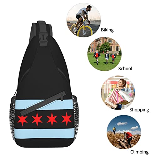Mochila bandolera negra unisex para uso diario miniatura 7