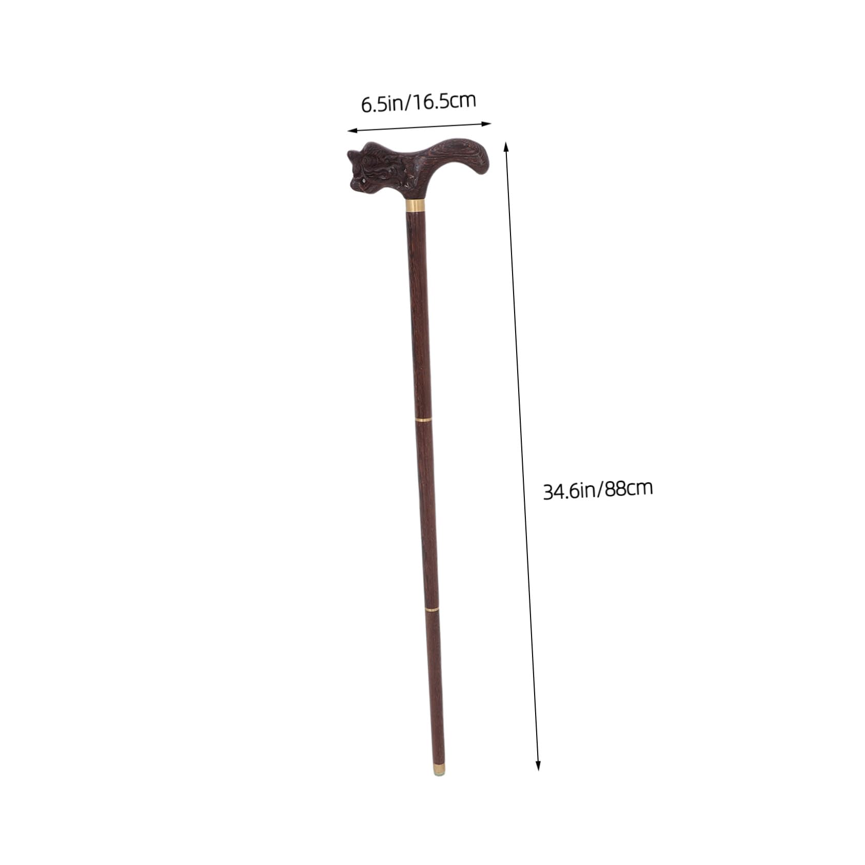 Bastón de Madera Maciza de Tres Secciones, Soporte Ligero