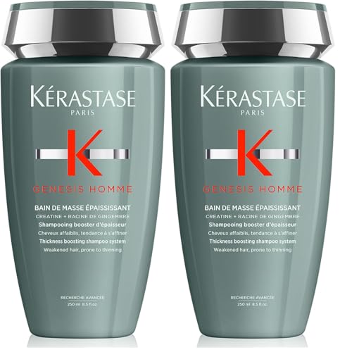 Image of Kerastase Genesis Homme Anti-Hair Fall Thickening Shampoo For Men | For Weakened Hair, Prone to Thinning | Thickness Boosting Shampoo| With Ginger Root Extract & Creatine | 250ml (Pack of 2)