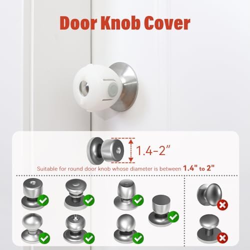 EUDEMON 4 Pack Baby Safety Door Knob Covers Door Knob Locks - 1