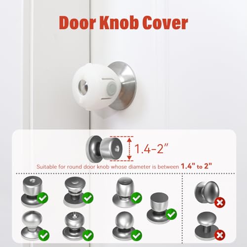 Mom's Choice Gold Awards Winner - EUDEMON 4 Pack Baby Safety Door Knob Covers Door Knob Locks(not Suit for All Door knobs) - Image 3