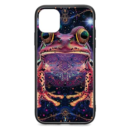 CRIVOTA for IPhone11 Pro Case - All-New Colorful Frog Design, Glass Back + TPU Inner Shell, Military-Grade Tested, Extreme Slimness, Precise Cutouts, Cell Phone Cases for Men Women