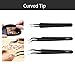 BOENFU Precision Tweezers Set 12 PCS Electronic Tweezers ESD 11, 12, 13, 15, 17 Pointed Tip Tweezers Kit for Electronics,Soldering, Craft, Jewelry, Ingrown, Eyelash