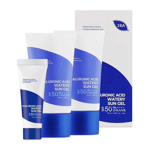 Hyaluronic Acid Watery Sun Gel 50 ml (2 Pack) with Free Travel Size