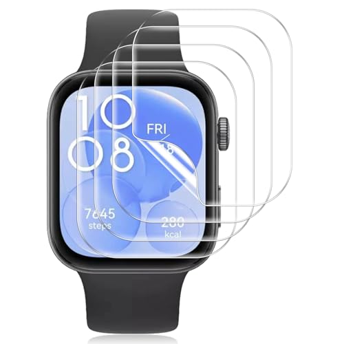 Pnakqil 4 Stück Schutzfolie für Huawei Watch Fit 3 Displayschutz | Flexible TPU Folie [Blasenfrei] - HD Klar Anti-Kratzen Displayschutzfolie Vollständige Abdeckung Displayfolie für Huawei Watch Fit 3