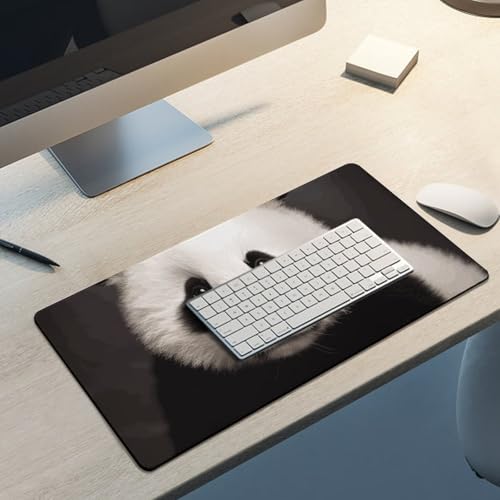 Tapis de souris panda antidérapant avec bords cousus renforcés