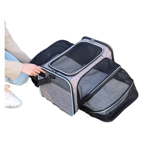 Sac à dos pour animaux pliable et respirant pour grand chat gris L