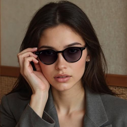 Image of Small Round Polarized Sunglasses for Women Men Compact Vintage Style UV400 Protection Classic Lightweight