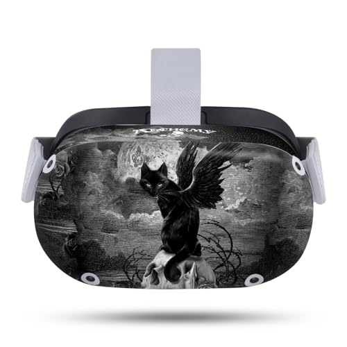 Head Case Designs Officially Licensed Alchemy Gothic Nine Lives of Poe Skull Cat Gothic Vinyl Sticker Skin Decal Cover Compatible with Meta Quest 2