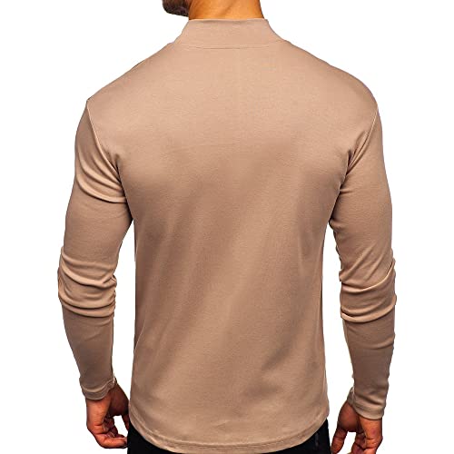 Men's Fashion Long/Short Sleeve Turtleneck Slim Fit Pullover Tops Thermal Shirts3