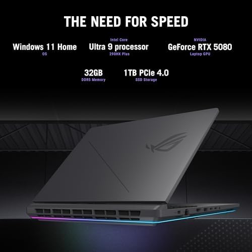 Image of ASUS ROG Strix G16 (2025) Gaming Laptop, 16 inch 2.5K 240Hz, RTX 5070 Ti, Intel Core Ultra 9 275HX, 32GB DDR5, 1TB SSD + Microsoft 365 Personal 12-Month Subscription