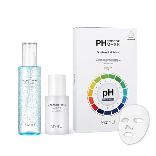 サミュ ガラクトポア 毛穴 スージング セット 化粧水 + 美容液 + マスクパック5枚 ガラクトミセス ドクダミ アデノシン 毛穴ケア 3STEPセット アンプル セラム ガラクトポアオーツートナー + ガラクトポアセラム + PHセンシティブマスクパック シートマスク SAMU Galacto Pore Serum ・ Galacto Pore O2 Toner ・ PH Sensitive Mask Pack 5eaのサムネイル