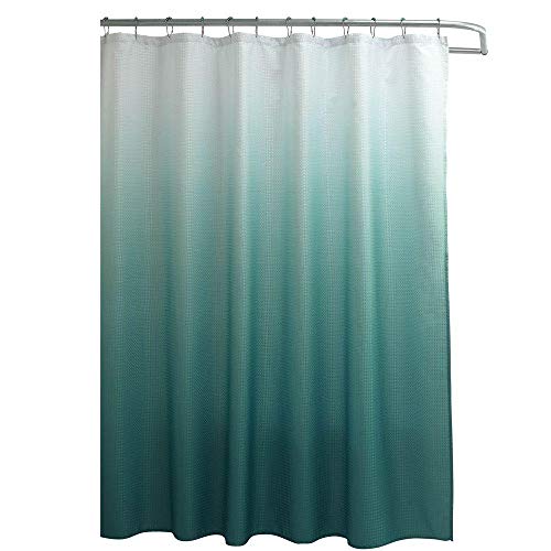 Creative Home Ideas - Textured Fabric Shower Curtain Set, Includes 12 Easy Glide Metal Rings, Modern Bathroom Décor, Machine Washable, Measures 70