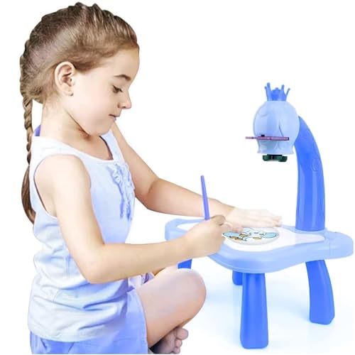 Euphoria Toys Kids Drawing Projector Table, Tracing with Music, Toddlers Doodle Board Projection Drawing Board for Kids, Sketcher Projection Paint Learning Toys. (Pink & Blue)
