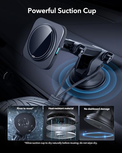 ESR 15W MagSafe Car Mount Charger w/ 3.3' USB-C Cable - image 8