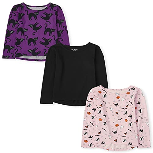 Image of The Children's Place Girls' Long Sleeve Halloween Top 3-Pack