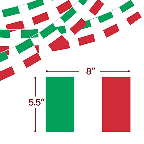 Image of Anley Italy Italian Republic String Pennant Flags - Patriotic Events 2nd of June National Day Decoration Sports Bars - 33 Feet 38 Flags