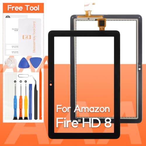 Screen Replacement for Amazon Kindle Fire HD 8 /HD 8 Plus Tablet 12th Gen 2022/2024 R2SP8T R24SB8 T805S Touch Screen Panel Digitizer Screen Replacement Full Assembly Repair Kits