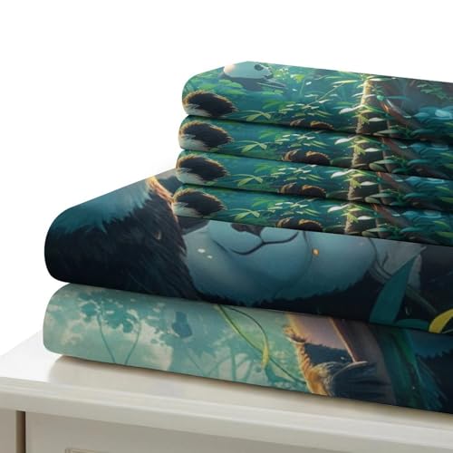 Housse de couette panda 3D le cadeau idéal en microfibre pour lit une place