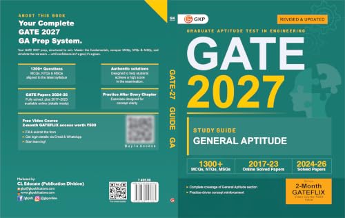 Image of GATE 2027 General Aptitude Guide | 1300+ MCQs & Practice Questions | Solved Papers 2024-26 | 3 Full-Length Mock Tests