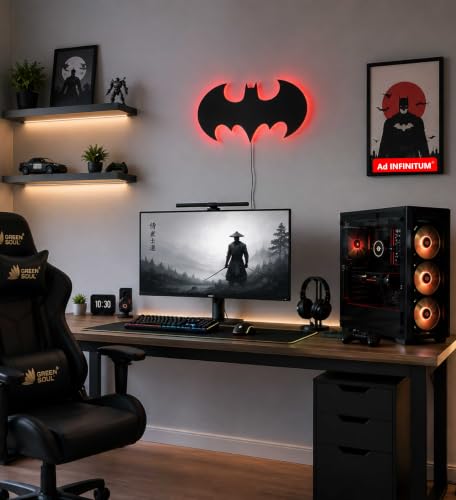 Image of AD INFINITUM 16 Colors Superhero LED wall Lamp with Mobile App Control, Comic Lover, Night Lamp, for Gift, Kids Room, Gaming Setup, Gaming Room, Man Cave. (The Bat man Multicolor)