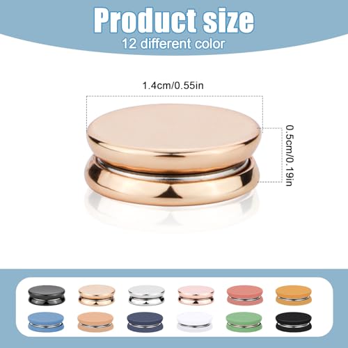 12pcs Hijab Magnetic Pins, Strong Hijab Magnets Multi-Purpose Clothes Colorful Magnetic Scarf Clasp Pinless Brooch Hijab Pins Buttons for Women Clothing Dress Scarves (Matte+Plating)2