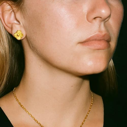 Image of Stylish Gold-Plated White Clover Bracelet & Earrings Set for Women | Premium Anti-Tarnish, Hypoallergenic Jewellery | Gift Combo