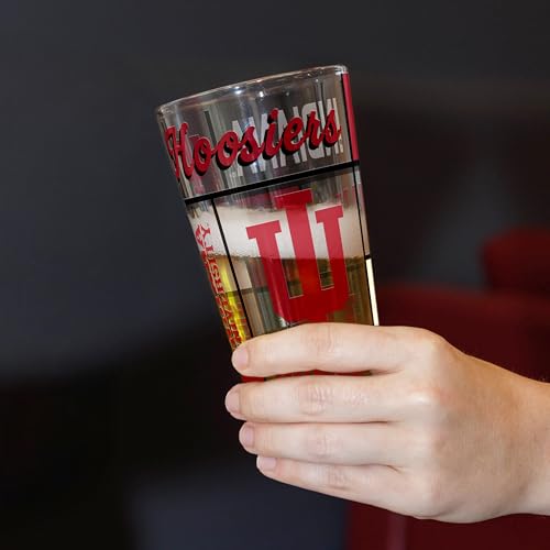 Image of Logo Brands NCAA oz Stained Glass Pint Glass - 3D Embossed Logo & Bold Team Colors - Durable Sports Fan Beer Glass for Home, Bar & Tailgates