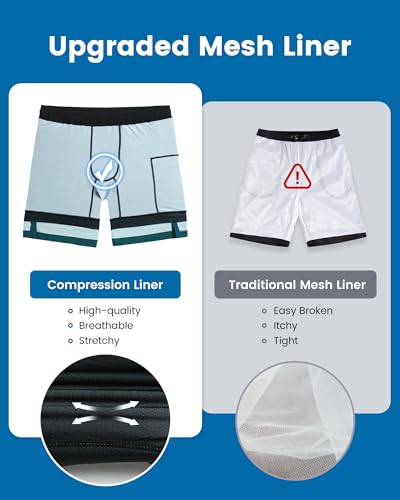 Image of maamgic Mens Swim Trunks with Compression Liner 7 Inch Inseam Mens Bathing Suit Quick Dry Swimming Trunks Swimsuit